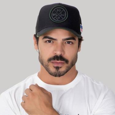 Imagem de Boné Country Cowboy Preto Aba Curva Trucker Masculino Feminino - Pampa