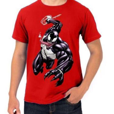 Imagem de Camiseta Anti-Heroi Venom DTF 100% Algodão - loja dinka, p, vermelho