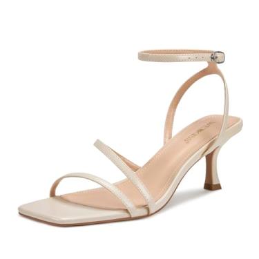 Imagem de wetkiss Salto gatinho para mulheres, salto baixo, salto baixo, bico quadrado, salto confortável, Bege, 38