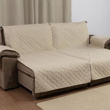 Imagem de CAPA PARA PROTETORA DE SOFÁ RETRÁTIL E RECLINÁVEL DE DOIS LUGARES DE 1,20M TOTAL 2,40M X 2,40M ALTURA (Bege)