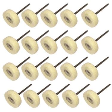 Imagem de NIUPIKA Roda de polimento de feltro de lã com mandril para ferramentas rotativas 2,35 mm Pacote com 20