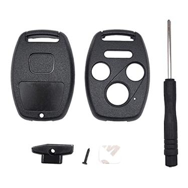 Imagem de Capa de chave de entrada sem chave Horande para Honda 2003-2007 Accord 2005-2006 CR-V Ridgeline Civic Controle Remoto Chave de 4 botões Reposição Carcaça de chave de carro