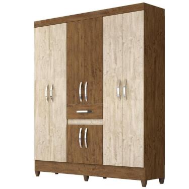 Imagem de Guarda Roupa Casal Portugal 8 Portas Castanho-avelã Wood - Moval