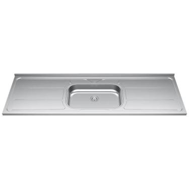 Imagem de Pia De Cozinha Com Cuba 180cm E Válvula Aço Inox - Ghel Plus