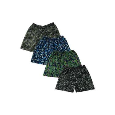 Imagem de Kit Com 5 Bermudas Tactel Estampada - Sortida - Wju Jeans, G2, Colorid