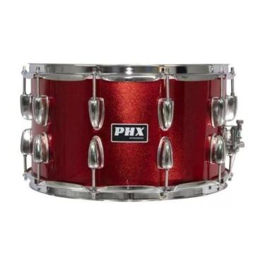 Imagem de Caixa Bateria Phx Music 14X8 Madeira Cromado Pele Cristal