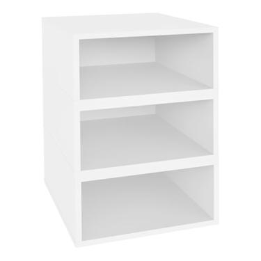 Imagem de Niche Cubo organizador de estante empilhável de madeira tamanho médio – Pacote com 3 – Branca de Neve