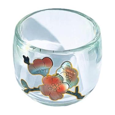 Imagem de YWJLQH Caneca de vidro 100ml para café, para viagem, para cafeteria, chá matcha, bebidas quentes e frias, Ameixa Bossom