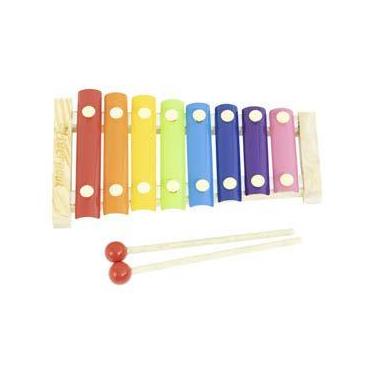 Imagem de Xilofone c/ 8 Notas Madeira Colorida Ondulada Music Infantil Liverpool