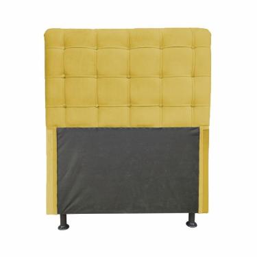 Imagem de Cabeceira Dama 1,40 Cm Cama Box Casal Suede Amarelo