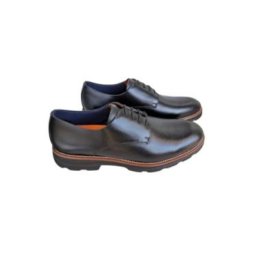 Imagem de Sapato Masculino Derby Eboraco LOUFRE em Couro Legítimo - Sola de Borracha Tratorada (Preto, BR, Adulto, Numérico, 42)