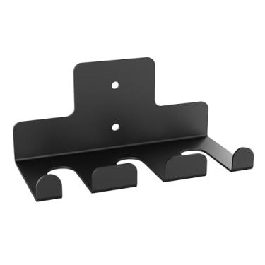 Imagem de Synergee Gancho de barra olímpico, rack de parede de bar de academia de garagem, suporte de montagem vertical de barra, revestido com pó preto - 3 barras