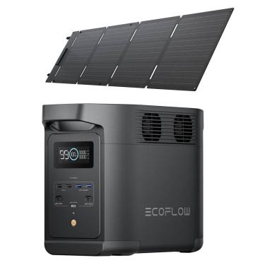 Imagem de KIT Estação de Energia E980 110/127V Ecoflow Nobreak Gerador + painel solar Placa 45W