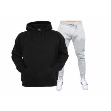 Imagem de Conjunto de Moletom Abrigo Blusa de frio + Calça de moletom Masculino 