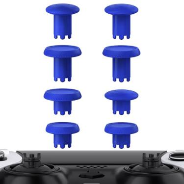 Imagem de eXtremeRate Manípulos Intercambiáveis Thumbsgear Para Controle Ps5 Edge, Tampas De Substituição Analógicos Azuis - 4 Alturas, 3 Superfícies Apoio Sem Base
