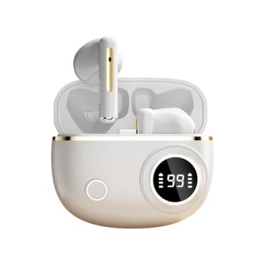 Imagem de TWS Wireless Bluetooth Earbuds LED Display IPX7 Waterproof Active Noise Cancelling Headphones Stereo Sound for Sports-White