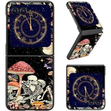 Imagem de RAUEDWDJS Capa para Motorola Razr 2025/2024, capa fina rígida de policarbonato capa flip de corpo inteiro resistente à prova de choque para Moto Razr 60/Razr 50, caveiras de cogumelo lua