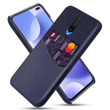Imagem de Capa para Xiaomi Redmi K30,Tela e tampa de couro PU,Antideslizante,360°cobertura completa à prova de choque com 1 slot de cartão atrás,Prevenção de queda-Blue