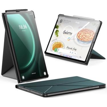 Imagem de INFILAND Capa para Samsung Galaxy Tab S9+ Plus/S9 FE+ Plus/S10 Plus 12,4 polegadas, capa protetora com suporte magnético de origami, visualização em vários ângulos, despertar/hibernar automaticamente