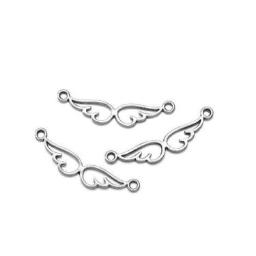 Imagem de Entremeio de Metal Formato Asas 28x5mm com 5 unidades - LNS, Níquel
