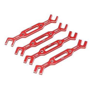 Imagem de SPYMINNPOO 4pcs Alumínio de Alumínio RC Chave de Cabana de Tirador de Esferas, Tamanho Múltiplo (3,0 Mm 6,0 Mm) Ferramenta Ajustável para 1 10 e 1 16 Carros RC Em Escala (vermelho)