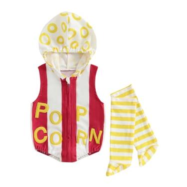 Imagem de Yoawdats Roupas de fotografia para bebês recém-nascidos, meninos, meninas, macaquinho de animal, fantasia de Halloween, macacão outono inverno, Vermelho-amarelo, 6-12 Meses