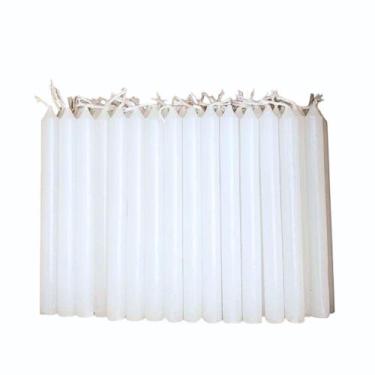 Imagem de 100 Velas Palito Branca Parafina Pura (13,5 cm X 1,2 cm) - sem marca, 