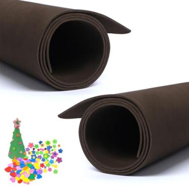 Imagem de 2 peças de folhas de espuma de EVA de café para cosplay, espuma vinílica acetinada, 2 mm de espessura, 19,68 x 35,45 polegadas, papéis de espuma EVA para projetos de artesanato DIY