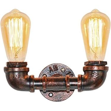 Imagem de 2 Lâmpadas Retro Metal Tubo De Água Arandela Industrial Vintage Lâmpada De Cachimbo De Água Steampunk Loft Café Restaurante Barbeiro Galeria Bar Escadas Iluminação Interna Art, A