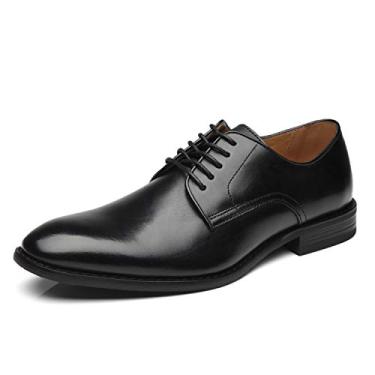 Imagem de La Milano sapato social masculino com cadarço de couro Oxford clássico moderno formal negócios confortável para homens, Cabey-3-black, 7.5