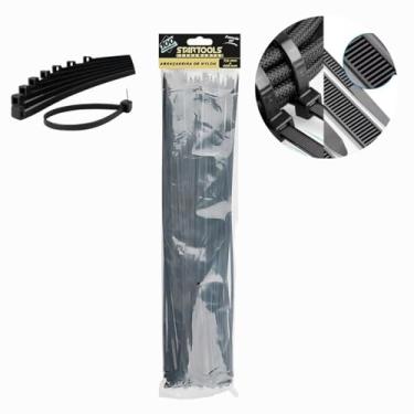 Imagem de Kit com 200 Abraçadeiras de Nylon 20 cm x 7,6 mm Preta | Uso Profissional, Automotivo, Doméstico | Alta Resistência e Proteção UV - Enforca Gato