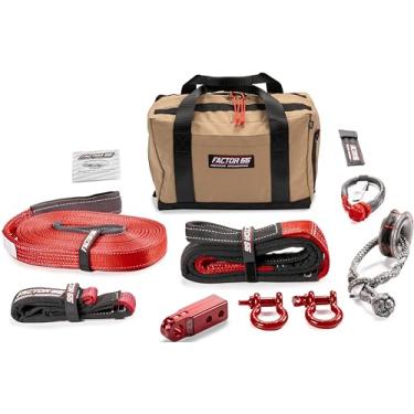 Imagem de Factor 55 Kit de recuperação de guincho e reboque Sawtooh para caminhões, jipes e SUVs, com Hitchlink vermelho e bolsa média