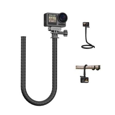 Imagem de FlySimple Suporte de cauda de macaco para Insta 360 X5 X4 X3/GO 3 3S/Ace Pro 2/ONE X2, grampo de câmera no pescoço, bastão de selfie, suporte flexível, clipe de bicicleta compatível com DJI OSMO
