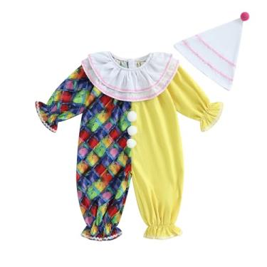 Imagem de Douhoow Fantasia infantil de Halloween para meninos e meninas, macacão com chapéu, roupas de Natal para crianças (amarelo, 12 a 18 meses)
