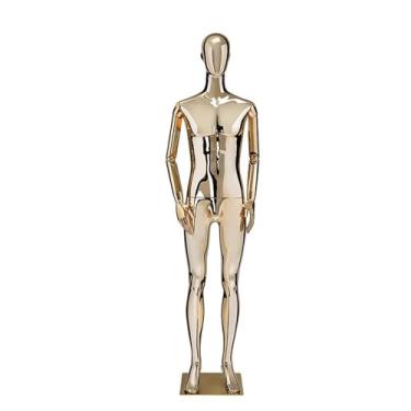 Imagem de Mannequin Manequim masculino destacável para varejo, manequim de corpo inteiro com 192 cm de altura, braços e cabeça galvanizados rotativos(Gold)
