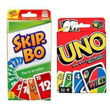 Imagem de Pacote de jogos de cartas Mattel Skip Bo and Uno
