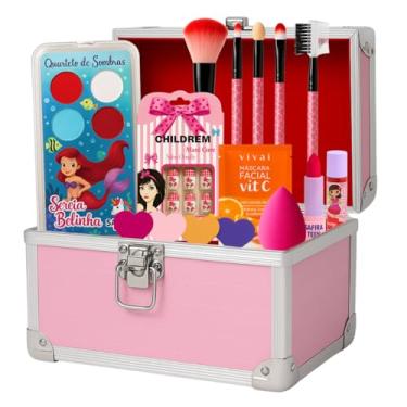 Imagem de Kit Maquiagem Infantil Completa Maleta Presente Para Criança Com Sombras Paleta