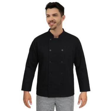 Imagem de Dolmã Chefe Cozinha Masculino Branco - Camisa Masculina Chefe de Cozin