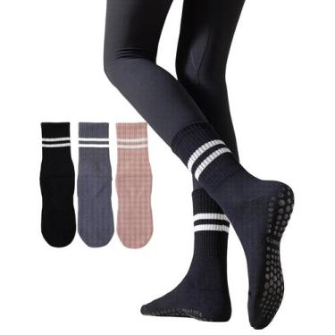 Imagem de Meias de ioga Irisbear Pilates antiderrapantes para mulheres, pacote c