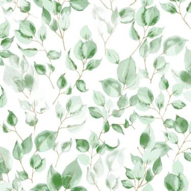 Imagem de Papel de Parede Vinílico Sonhos folhas verdes Ref 4227 52cm x 10m - Bo