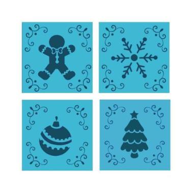 Imagem de Kit Mini Stencils Natal 2 C/4 Bluestar