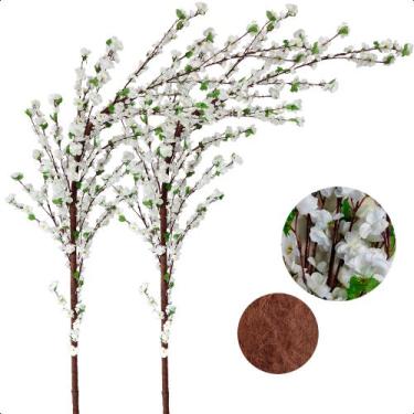 Imagem de Kit 2 Cerejeira Curva Arvore Artificial Pessegueira Sem Vaso Decoração