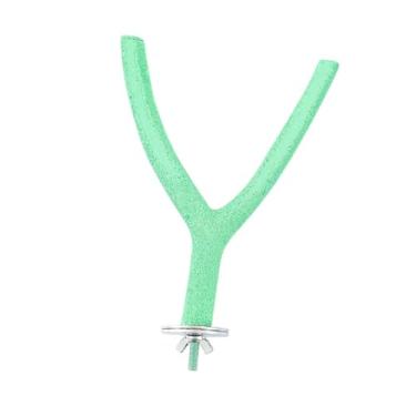 Imagem de predolo Suporte para pássaros em formato de Y, exercício portátil, brinquedo de gaiola para pássaros, papagaios, calopsitas, periquitos, Verde