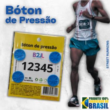 Imagem de Bóton pressão Azul número peito corrida de rua c/ 4 unid. - B2JL