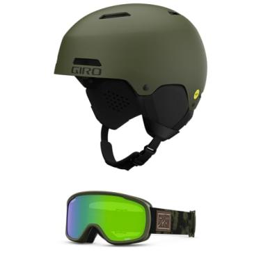 Imagem de Giro Pacote combo de capacete de esqui Ledge MIPS – capacete de snowboard com óculos combinando/verde trilha verde nuvem poeira M (55,5-59 cm)