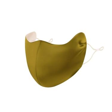 Imagem de SilRiver Máscara de seda Beauty – Proteção solar FPS 50+, adequada para acne e recuperação pós-laser, design de dupla face para pele sensível, Verde musgo e branco lua, tamanho �nico