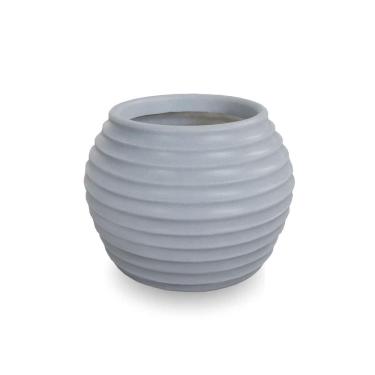 Imagem de Vaso De Planta Flor Redondo Polietileno 15X20 Cm Cinza Claro