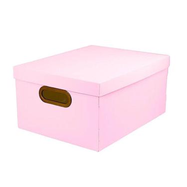 Imagem de Caixa Organizadora Dello Linho Média 38X29X18,5Cm 2192 Rosa