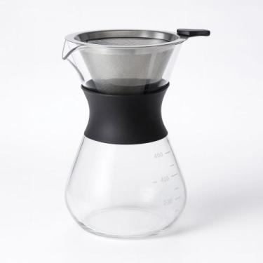 Imagem de Cafeteira Vidro Borossilicato 400ml Filtro Aço Inox Silicone - Yeet