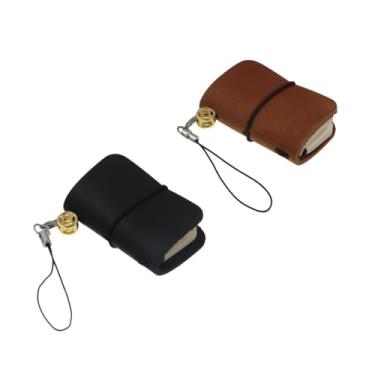 Imagem de zaoalife 2Pcs Ultra Mini Pocket Notebook 32 Sheets Mini Notebook, Pocketbook Handbook Loose-leaf Notepad with Leather Cover